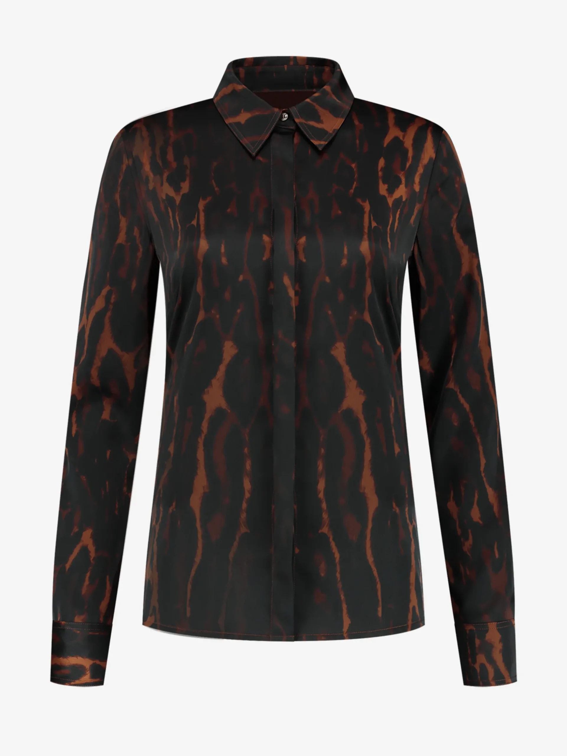 Satijn-look blouse met luipaardprint