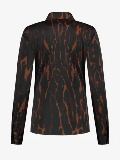 Satijn-look blouse met luipaardprint