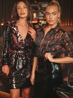 Satijn-look blouse met luipaardprint