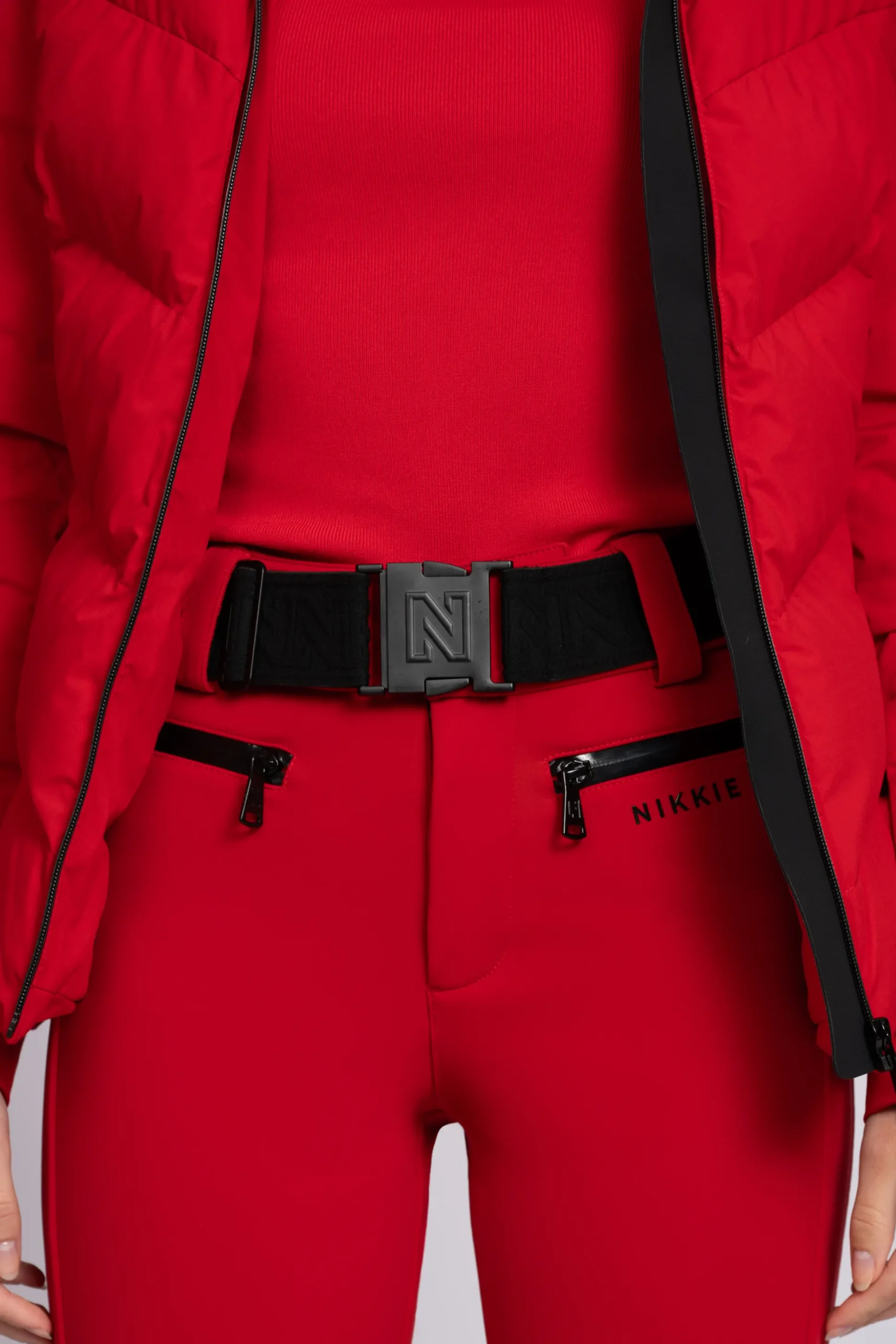 Ski broek met flared pasvorm en verstelbare riem