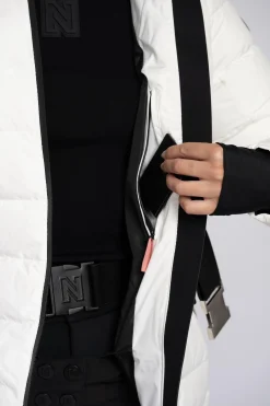 Ski jas met capuchon en elastische riem