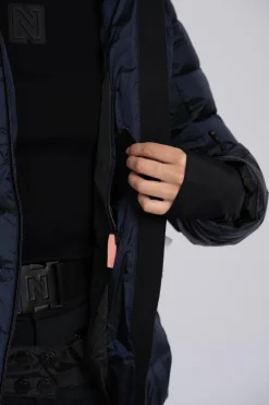 Ski jas met capuchon en elastische riem