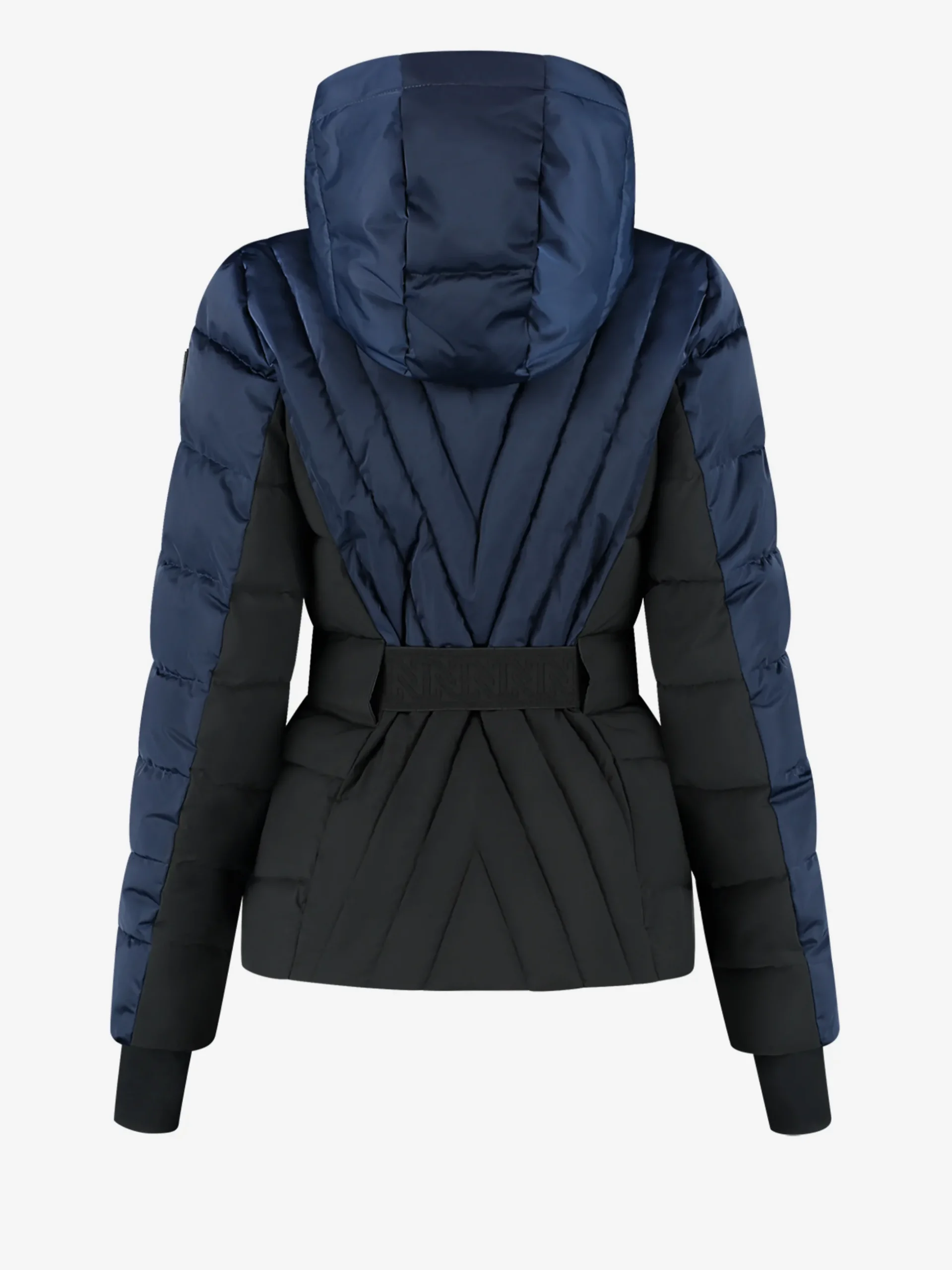 Ski jas met color block en verstelbare riem