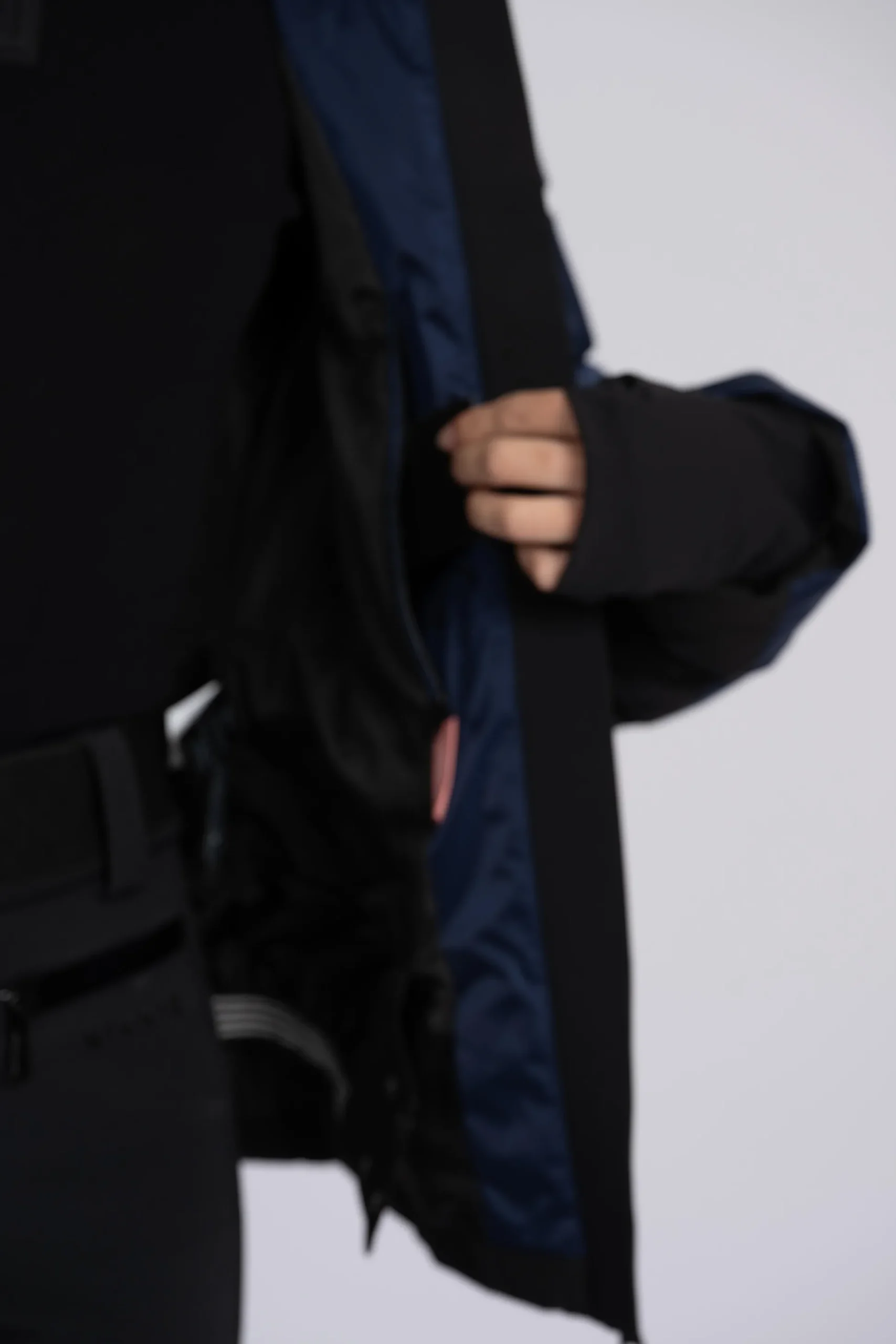 Ski jas met color block en verstelbare riem