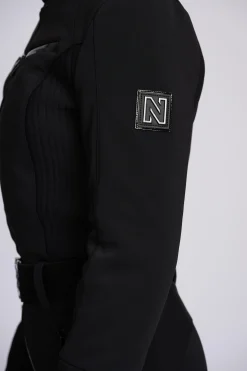 Ski jumpsuit met elastische riem en opstaande kraag