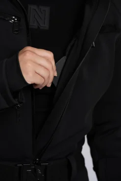 Ski jumpsuit met elastische riem en opstaande kraag