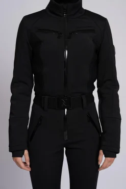 Ski jumpsuit met elastische riem en opstaande kraag