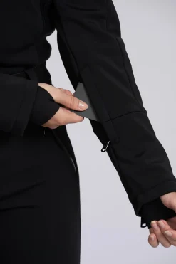 Ski jumpsuit met elastische riem en opstaande kraag