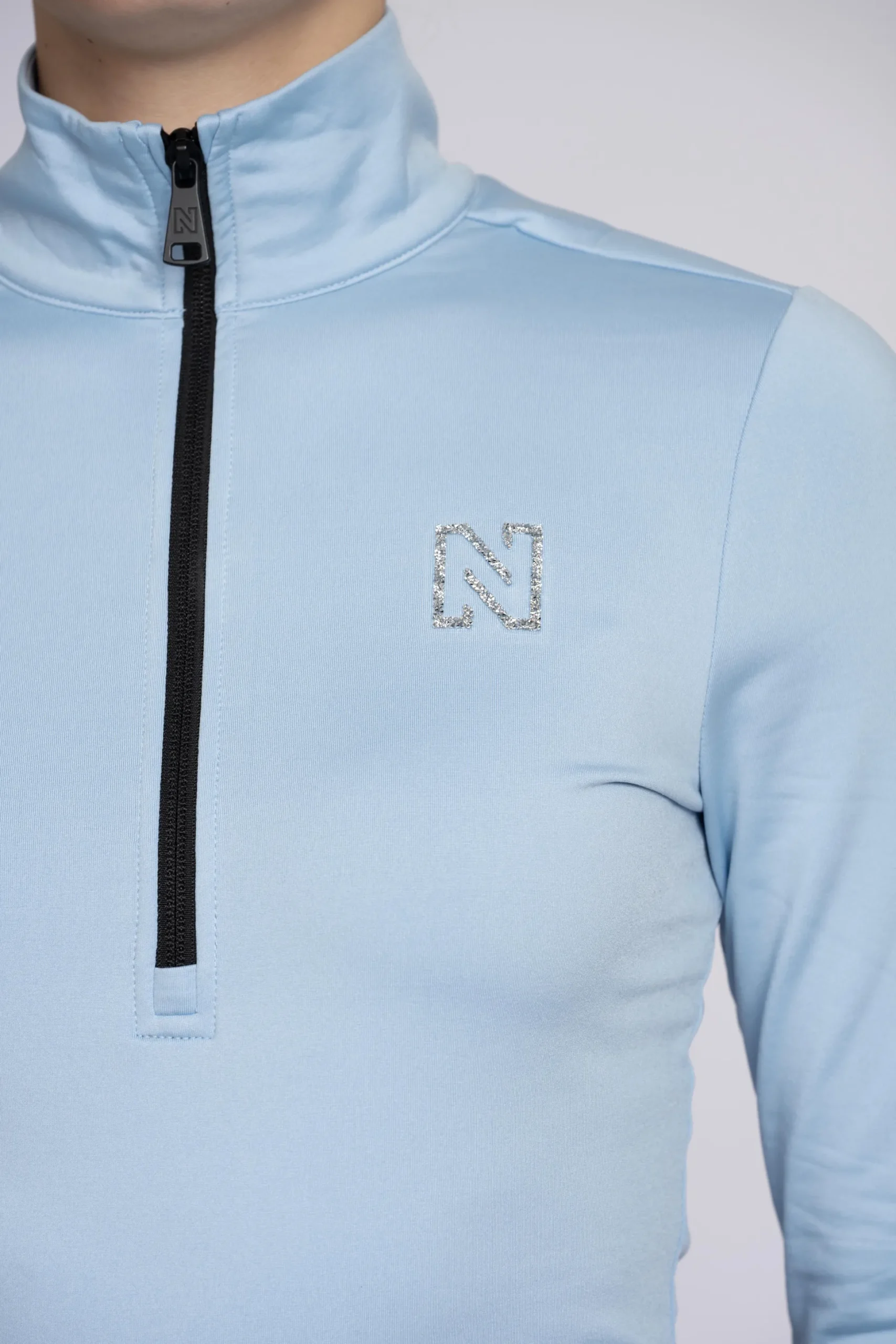 Ski pully met rits en Swarovski N-logo