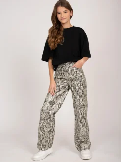 Slangenprint broek met rechte pijpen