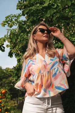 Top met bloemenprint
