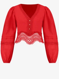Top met embroidery
