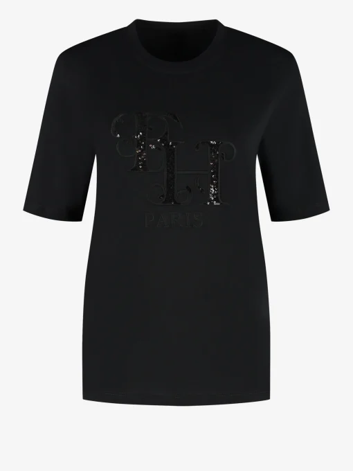 T-shirt met FH pailletten logo