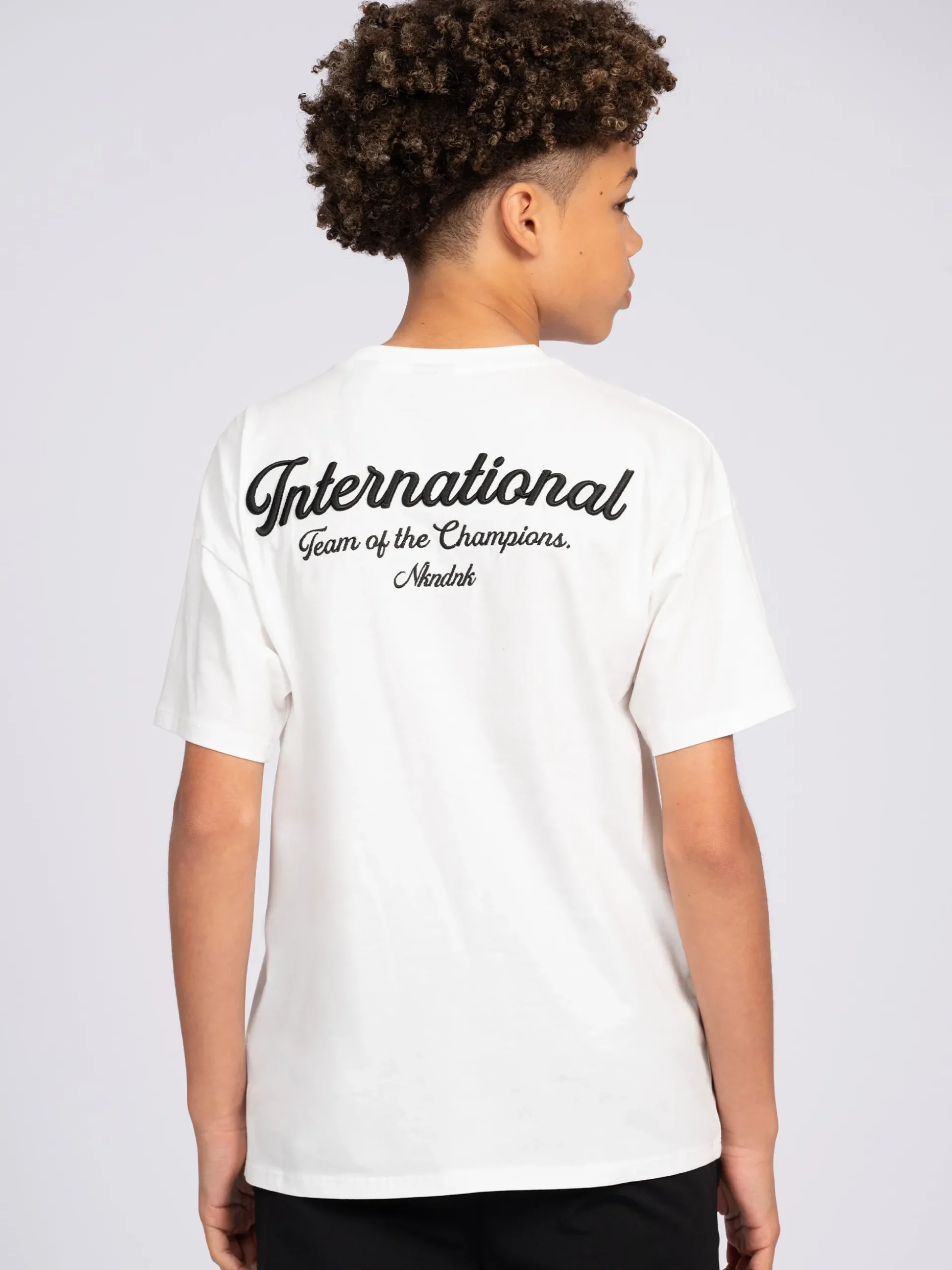 T-shirt met geborduurde tekst