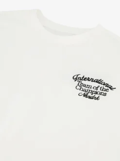 T-shirt met geborduurde tekst