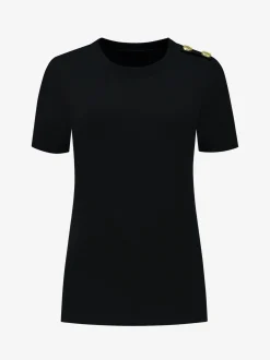T-shirt met knopen op de schouder