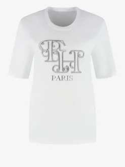 T-shirt met metallic look FH logo