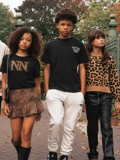 T-shirt met panterprint logo