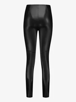 Vegan leren broek met hoge taille