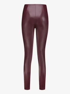 Vegan leren broek met hoge taille