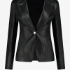 Vegan leren getailleerde blazer