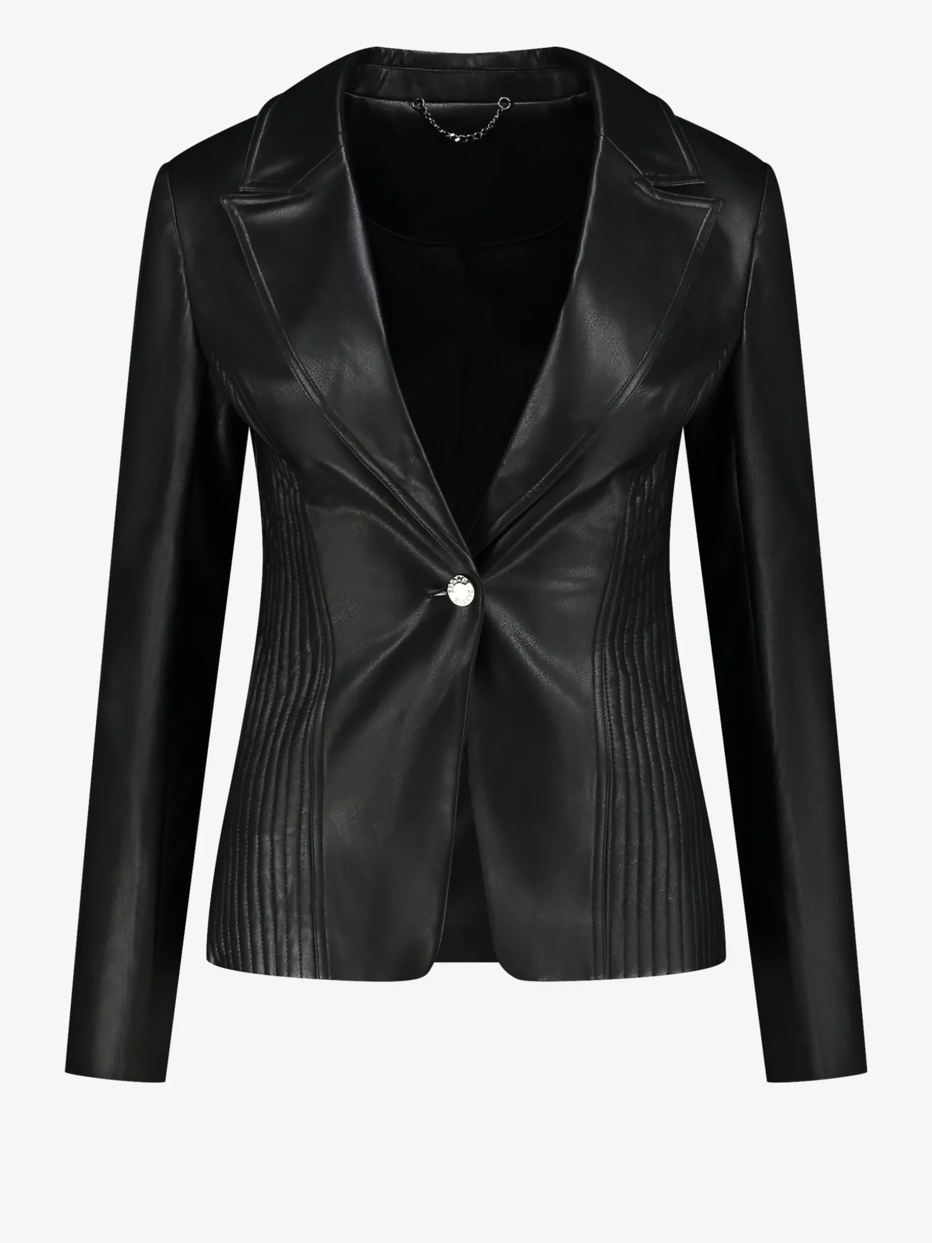 Vegan leren getailleerde blazer