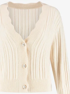 Vest met golvende V-hals